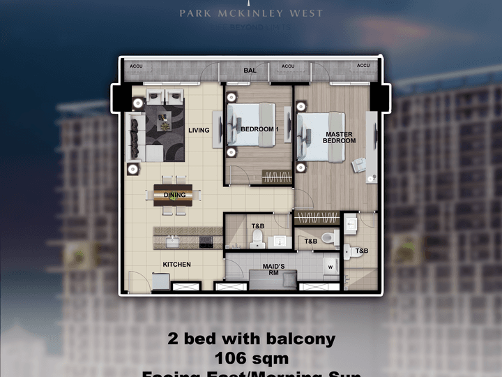 Park Mckinley West 2 bed w/ balcony Bgc preselling condo for sale