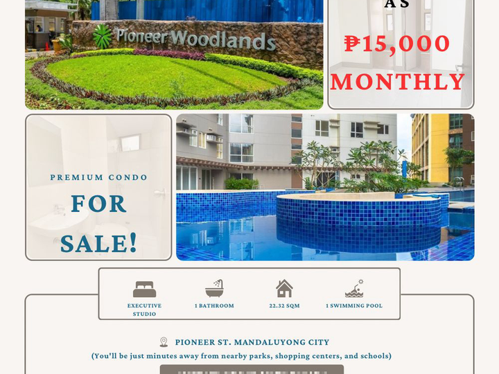 15K MONTHLY | EXECUTIVE STUDIO READY FOR OCCUPANCY | PHYSICALLY CONNECTED TO MRT BONI