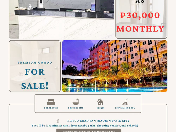 30K MONTHLY | NEAR BGC | 2 BEDROOM WITH BALCONY READY FOR OCCUPANCY