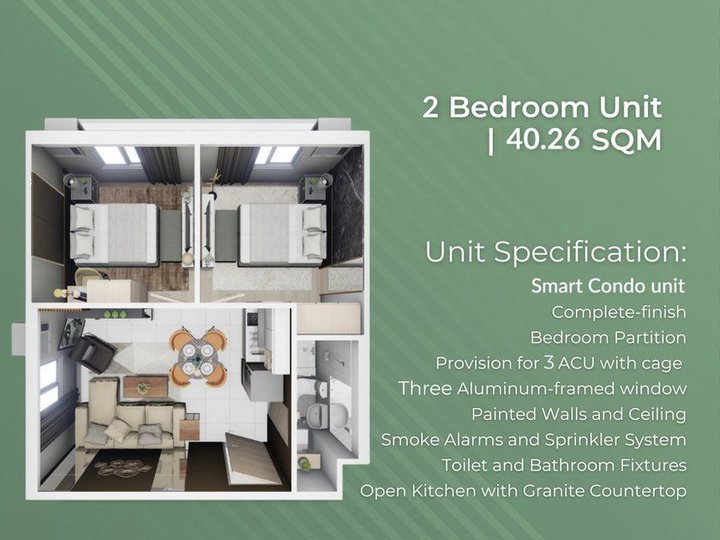 2 Bedroom Condo Unit for Salea in Butuan City 40.26 sqm