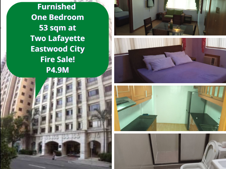 Eastwood City One Bedroom Firesale at Two Lafayette only P4.9M