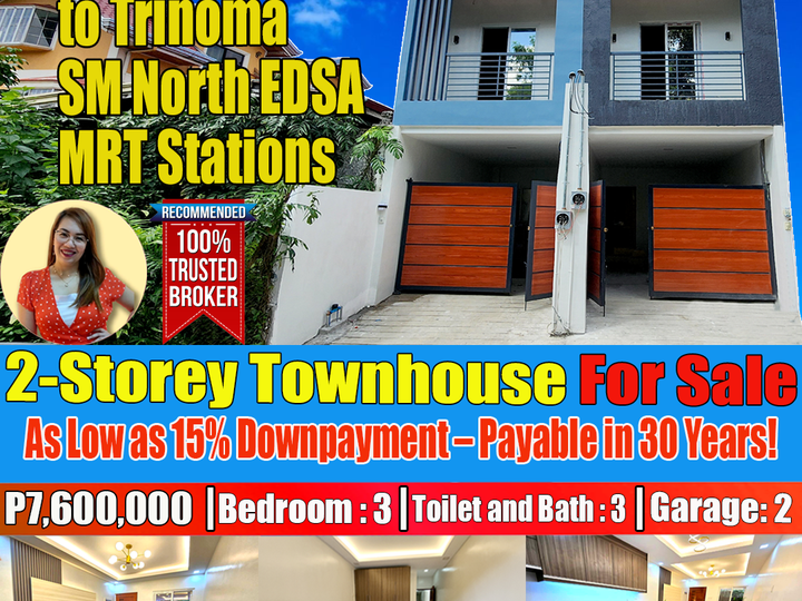 15% DP Only Townhouse For Sale in Tandang Sora Quezon City  nr Congressional Ext Visayas Avenue