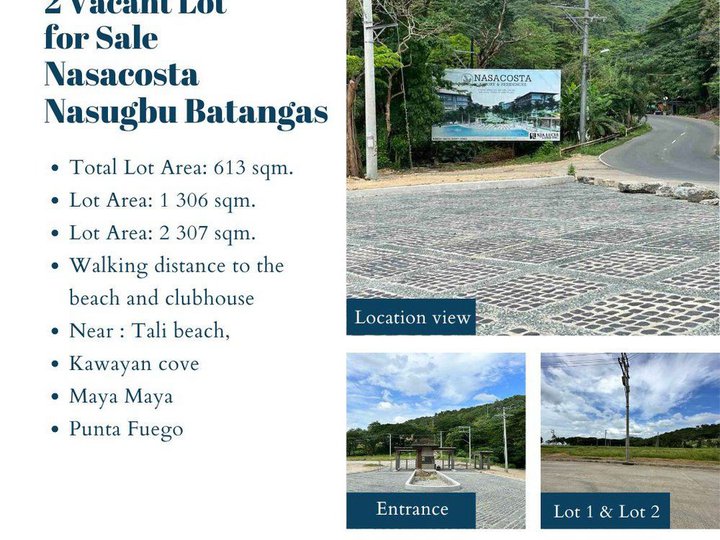 2 Vacant lots for sale Nasacosta Nasugbu Batangas