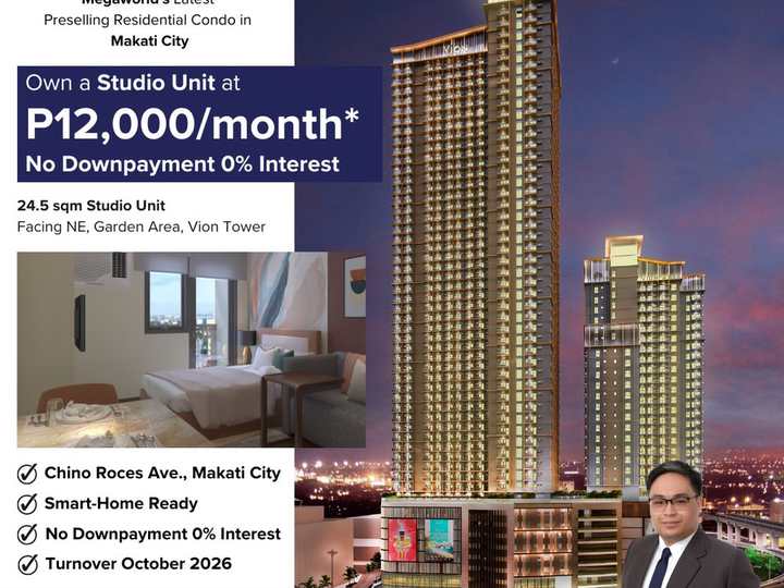 24.00 sqm Studio Condo For Sale in Makati Metro Manila Vion Tower West