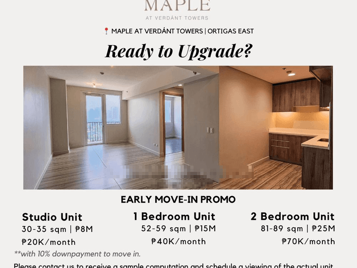 Maple at Verdnt Towers | Early Move In Promo | For as low as 20k per month