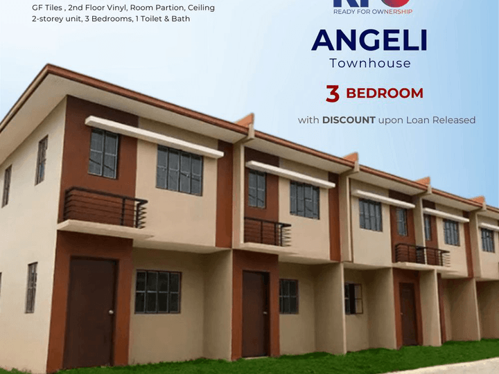 Don't miss out: 3 Bedroom Townhouse (Inner Unit) w/ Discount and Promo For Sale in Oton Iloilo