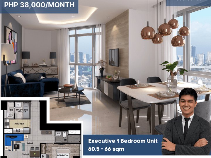 PRE-SELLING HIGH-END 60.5 SQM EXECUTIVE 1-BEDROOM CONDO NO DOWNPAYMENT