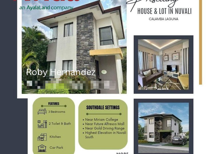 3Bedroom House and lot in Nuvali For sale Southdale Averdeen near Miriam College Solenad and Calax