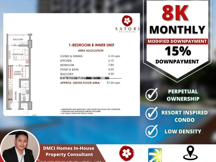 8K MONTHLY for 27.50 sqm! |Satori Residences in Preselling in Pasig