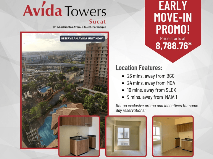 Rent to Own 2Bedroom Condo Unit For sale in Avida Towers Paranaque