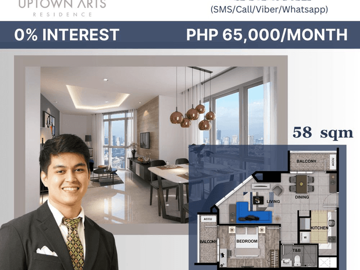 PRE-SELLING ULTRA HIGH-END 58 SQM 1 BEDROOM UNIT NO DOWNPAYMENT