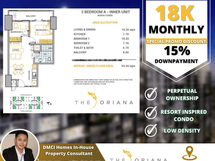 18K ONLY for a 2BR 54.50 sqm! | Pre Selling in Quezon City by DMCI