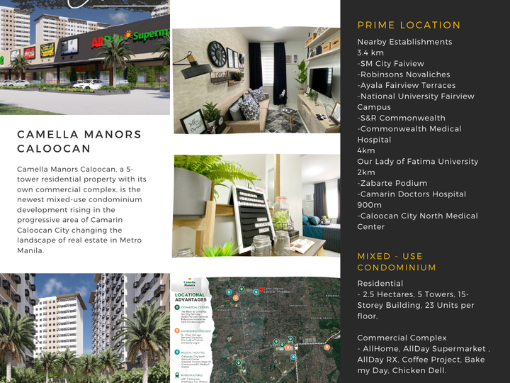 The very first mixed-use Condo in Caloocan by Camella Manors