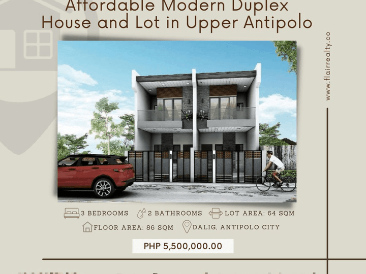 Modern Minimalist Duplex House and Lot in Upper Antipolo