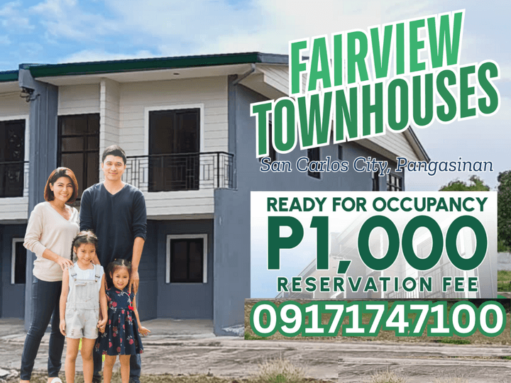 Ready For Occupancy 3-bedroom Townhouse For Sale in San Carlos Pangasinan