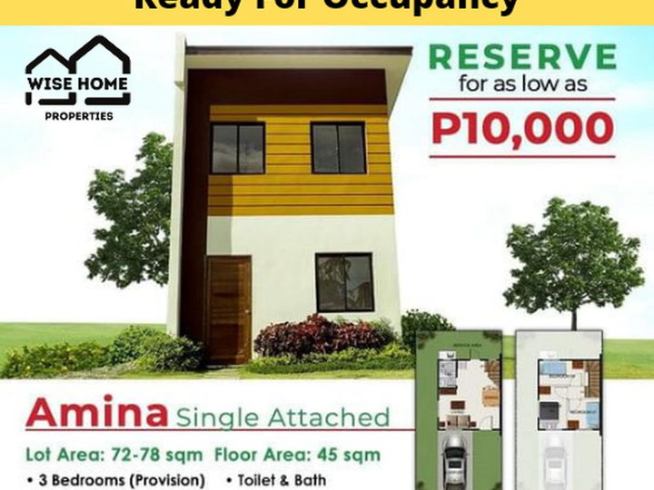 RFO 3-bedroom Single Attached House Rent-to-own thru Pag-IBIG in Lipa