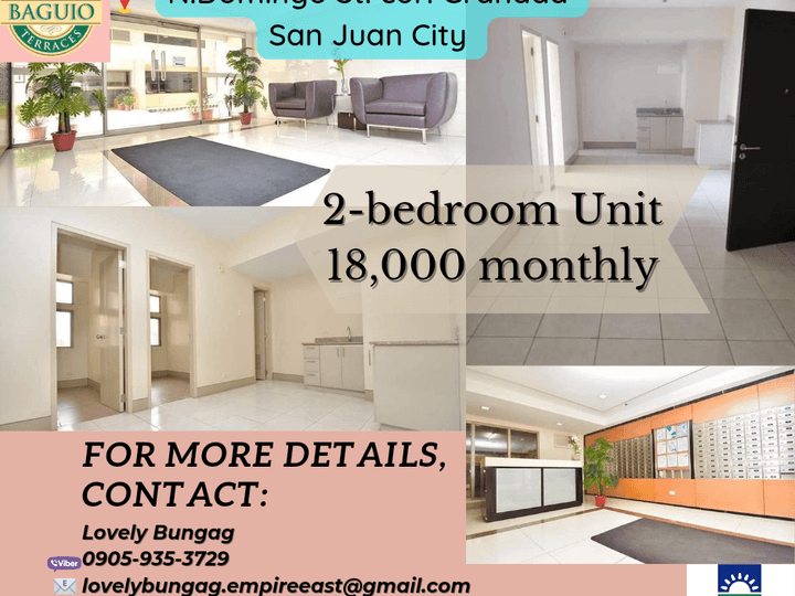5% DP to moved-in! 18k/mo 2BR Condo Unit near U-Belt!