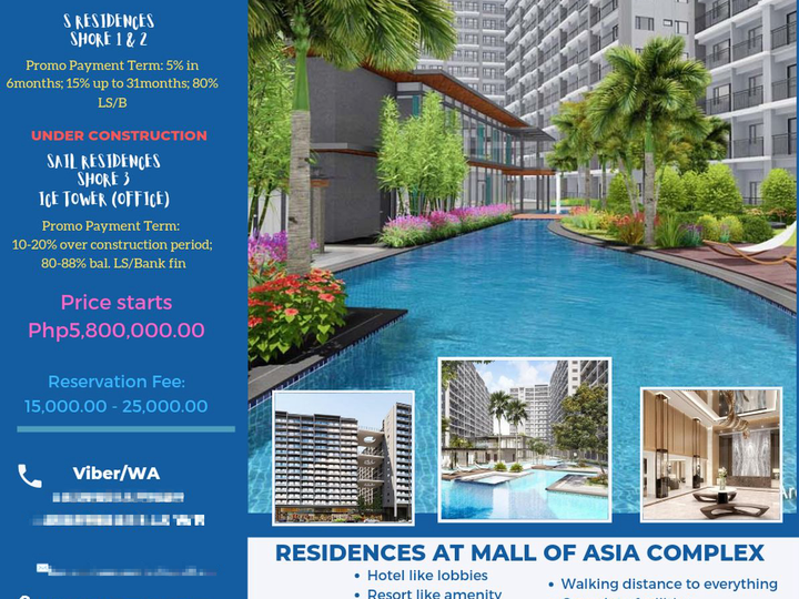 Condo unit & Parking space : Price@ 900k-12M (starts 10k/mo)