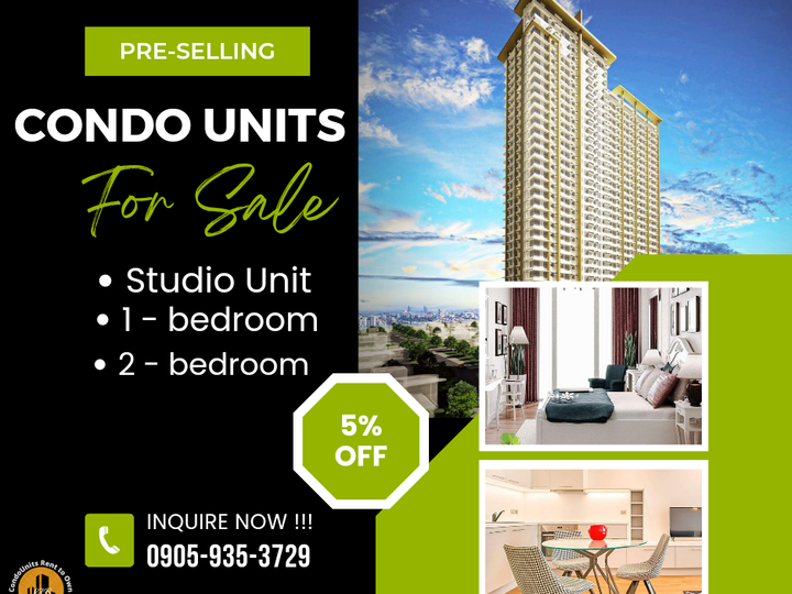 5% DISCOUNT - 13k/month Studio Unit! Rent to Own near Greenhills!