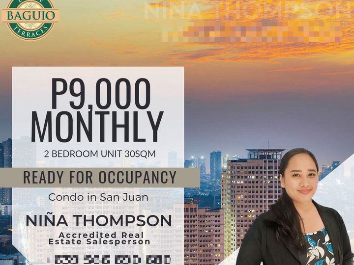 RENT TO OWN 2-BR | 9K MONTHLY PAG-IBIG ACCREDITED in San Juan, Cubao