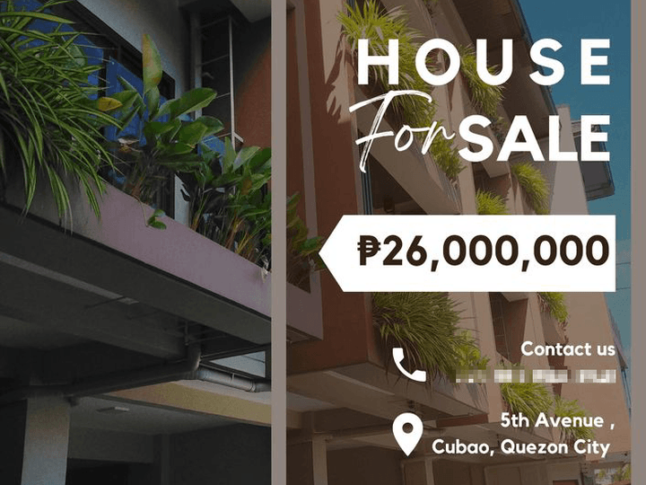 4 BEDROOM TOWNHOUSE FOR SALE in Cubao