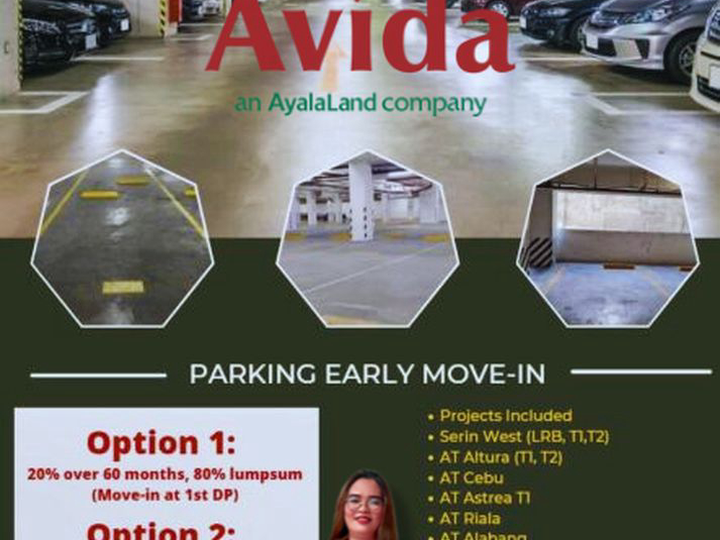 RENT TO OWN PARKING MOVE IN AT 1ST DP (AVIDA UNIT OWNERS ONLY)