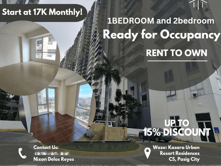 RUSH 1Bedroom RFO 17K/Month RENT TO OWN Condo Pasig Eastwood C5 SM