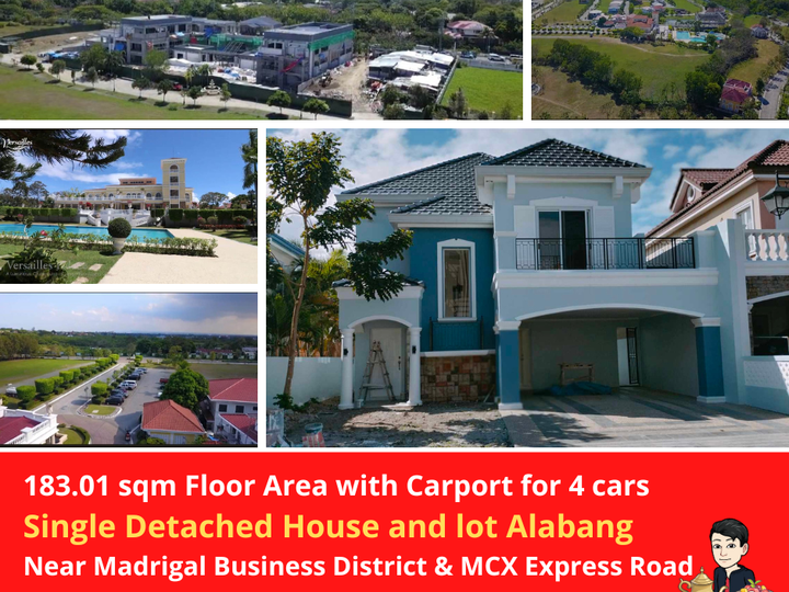 Single Detached House and lot Alabang 183.01 sqm Floor Area with Carport for 4 cars