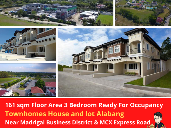 Ready For Occupancy Townhomes House and lot Alabang 161 sqm Floor Area 3 Bedroom