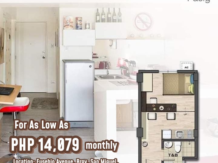 FOR AS LOW AS / PHP14,079k Monthly / RENT TO OWN CONDO IN PASIG!!!