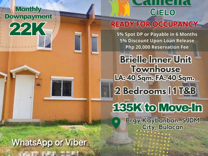 READY FOR OCCUPANCY LIPAT AGAD 2-bedroom Townhouse For Sale in San Jose del Monte Bulacan