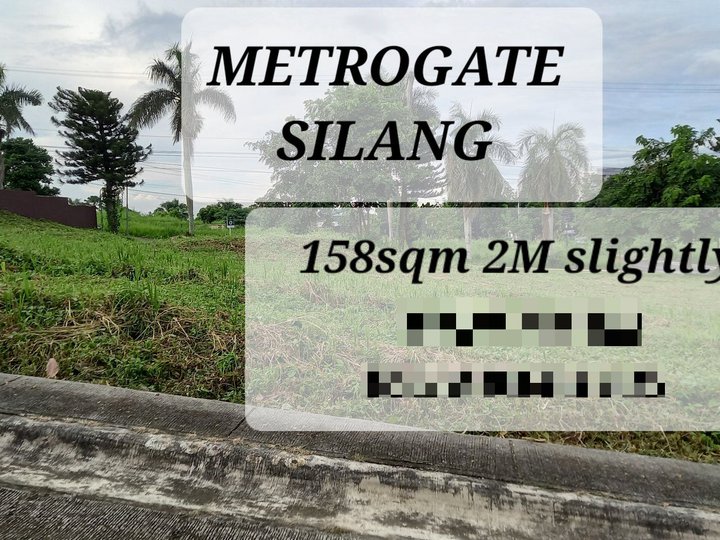 158sqm lot selling for 2million slightly negotiable.  Located at phase 3 metrogate silang cash only