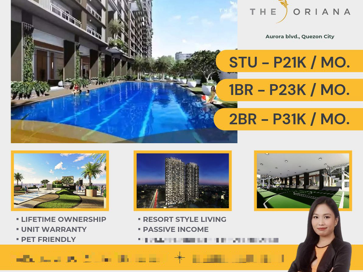 DMCI Condo for Sale in Quezon city near Cubao Preselling The Oriana 2 Bedroom