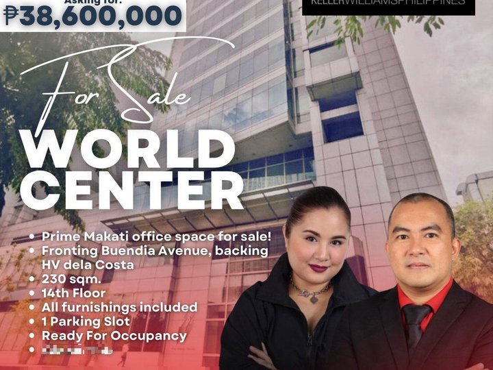 Prime Office Space For Sale at The World Center Building along Gil Puyat, Salcedo Village Makati