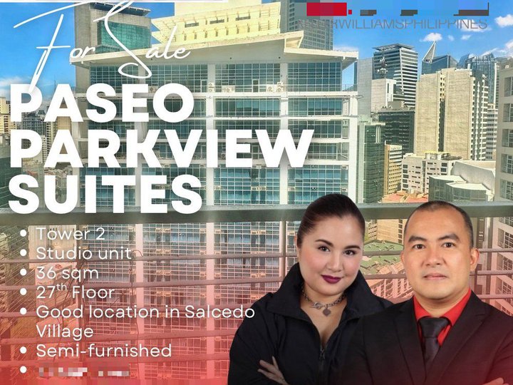 36.00 sqm Studio Residential Condo For Sale in Paseo Parkview Suites Salcedo Village Makati