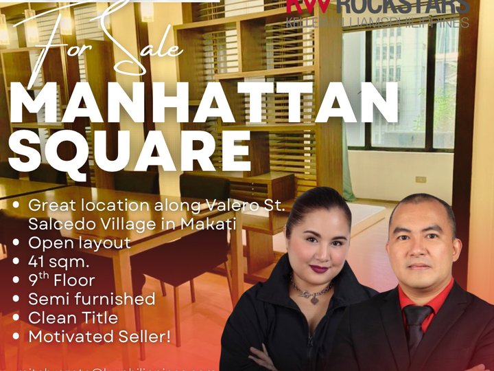 Spacious, Furnished 1 Bedroom Unit For Sale at Manhattan Square Salcedo Village Makati