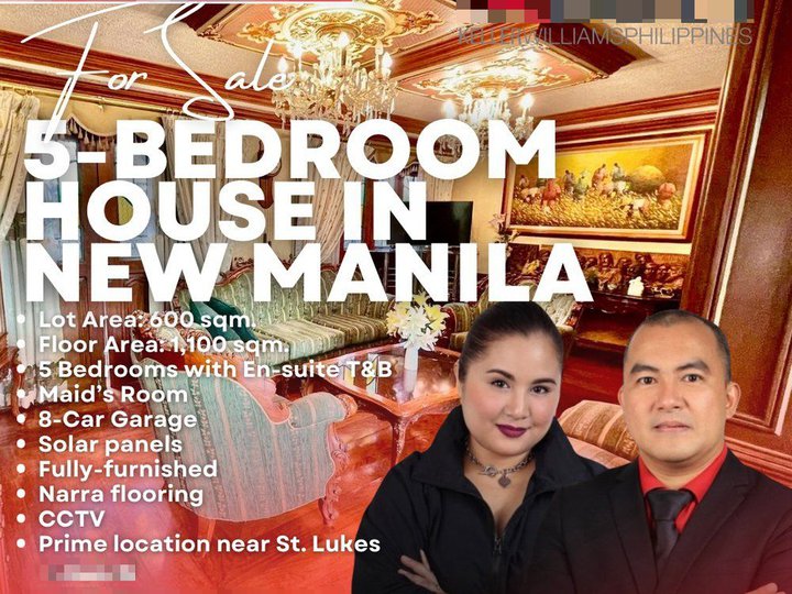 1,100 sqm. Luxury 5-Bedroom Home for Sale at New Manila Quezon City near St. Lukes Hospital