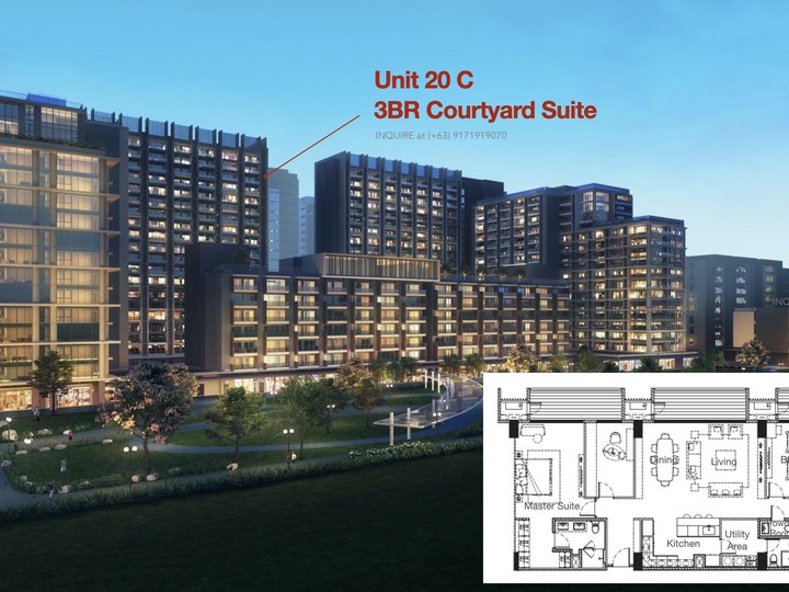 3BR Courtyard suite with gardencourt view & unobstructed skyline view