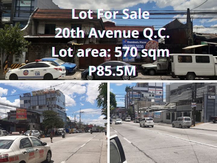 20TH Avenue Quezon City, 570 sqm lot commercial property for sale