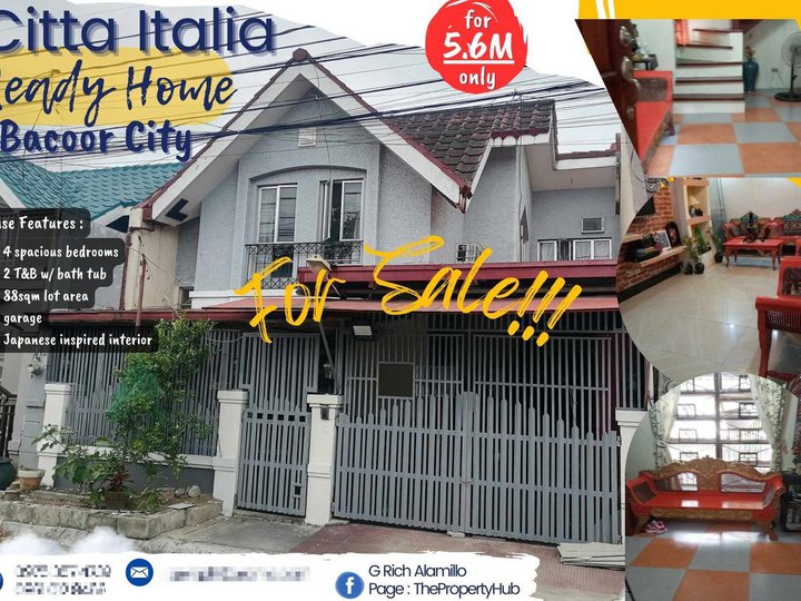 4BR Ready Home in Citta Italia, Bacoor City