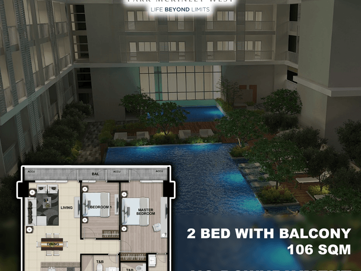 106 sqm 2 bed Park Mckinley West Preselling bgc condo for sale Taguig