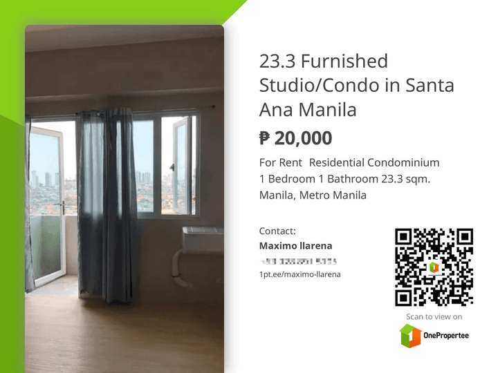 23.3 Furnished Studio/Condo Rent/Buy  in Santa Ana Manila