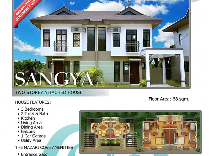 3-bedroom Duplex House Brandnew in a Beach front Living Mazari Cove - Naga Cebu ok installment