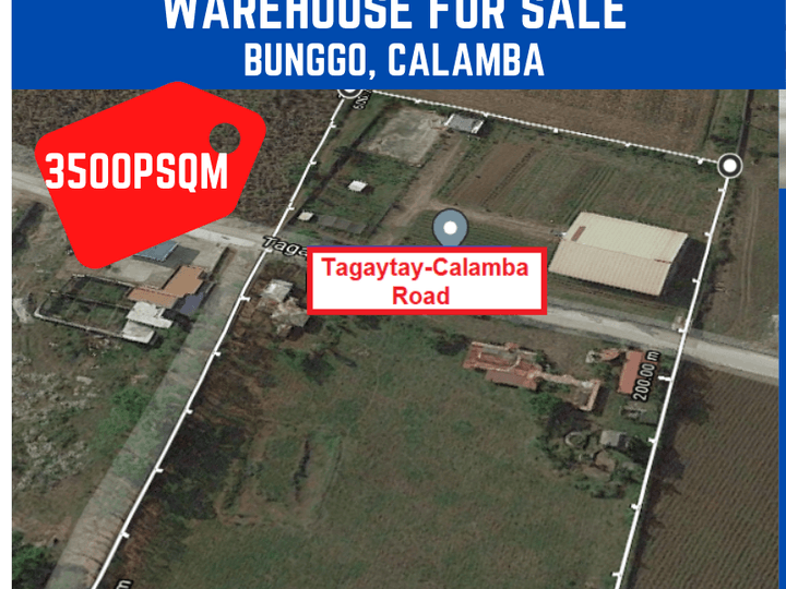 2 hectare Lot with 625sqm Warehouse for Sale
