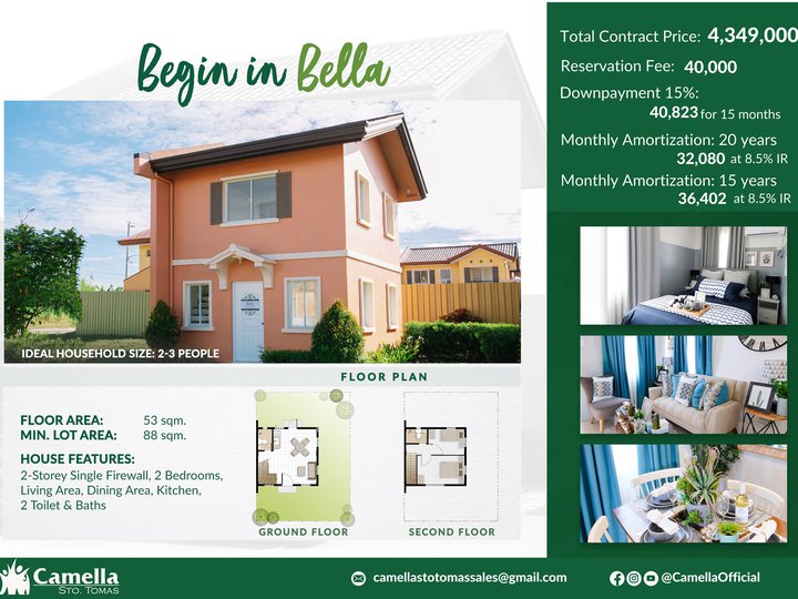 Bella House and Lot in Camella Sto Tomas