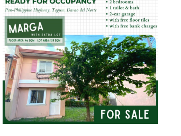 For Sale RFO 2 Bedroom House and Lot w/ Extra Lot in Tagum City