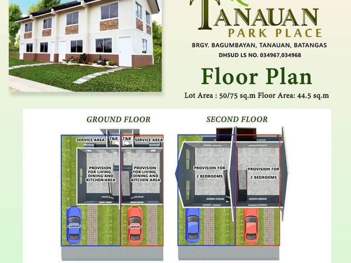 House & Lot in Tanauan Batangas at Tanauan Park Place Jasmin End Unit