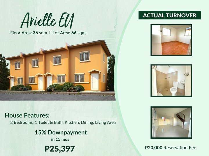 Arielle inner and end unit in Camella Taal batangas