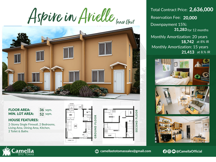 Arielle Inner Unit in Camella Sto Tomas