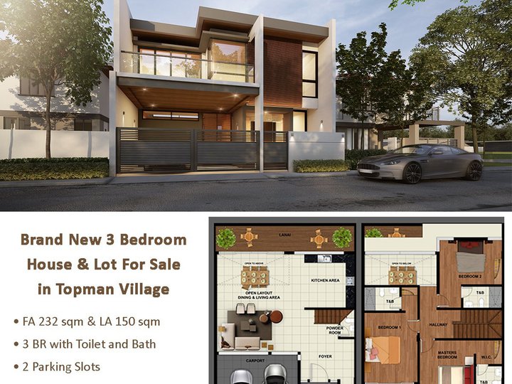 3BR House and Lot BF Topman Village Las pinas Newly Constructed 16M